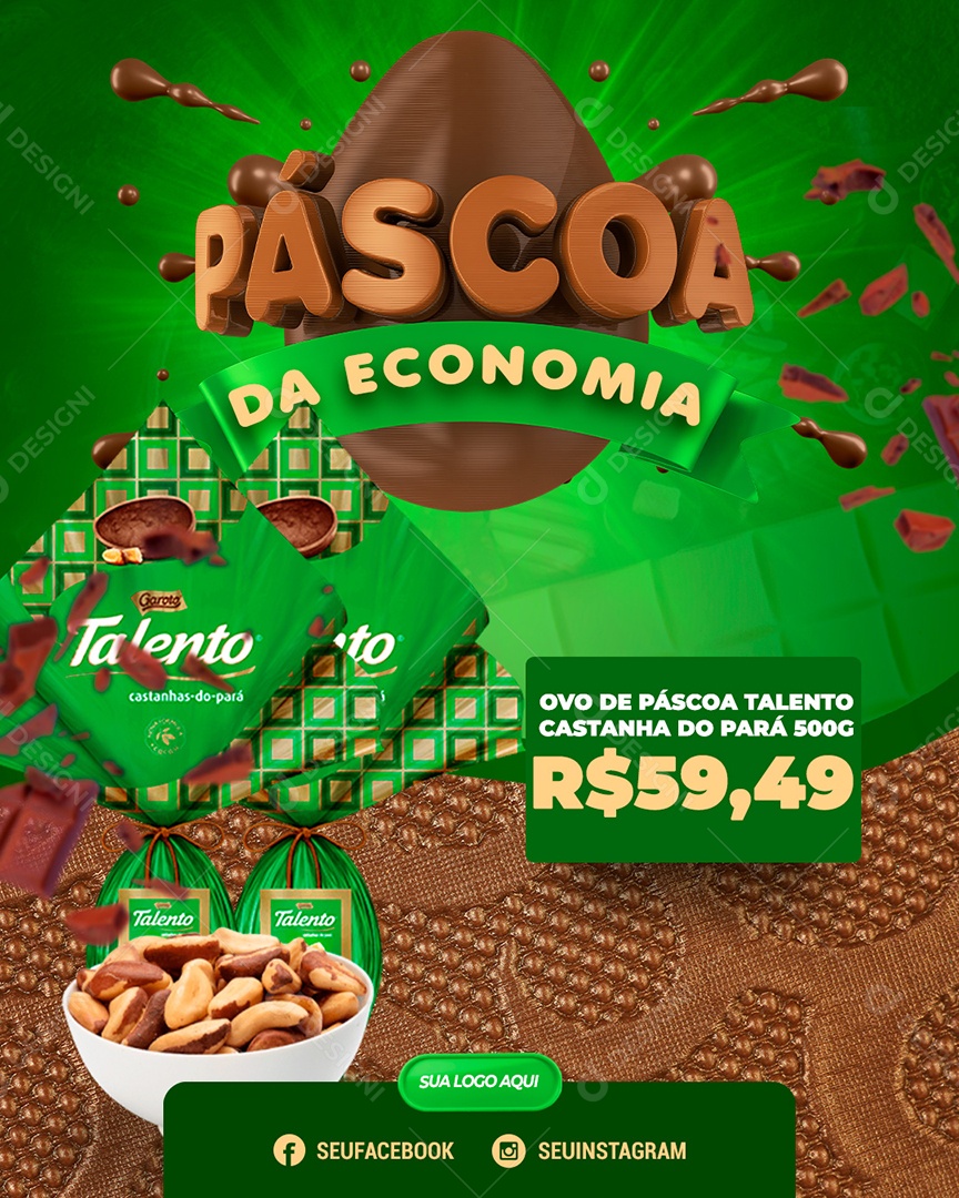 Páscoa da Economia Venha Conferir Social Media PSD Editável