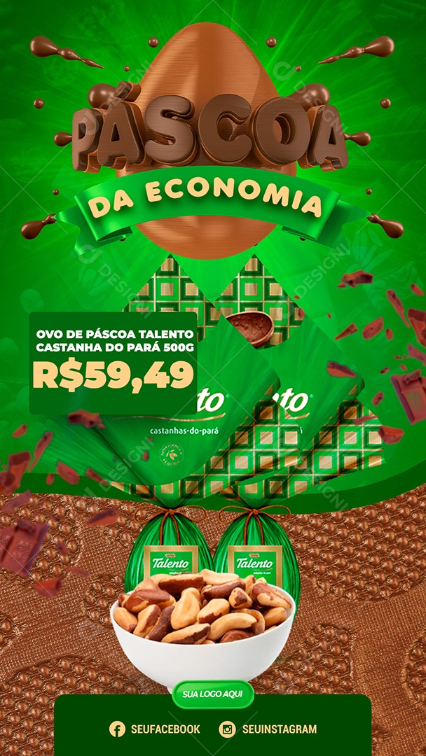 Story Páscoa da Economia Venha Conferir Social Media PSD Editável