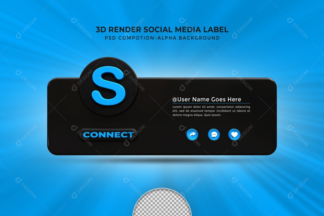 Placa De Conecte-se Skype Elemento 3D PSD