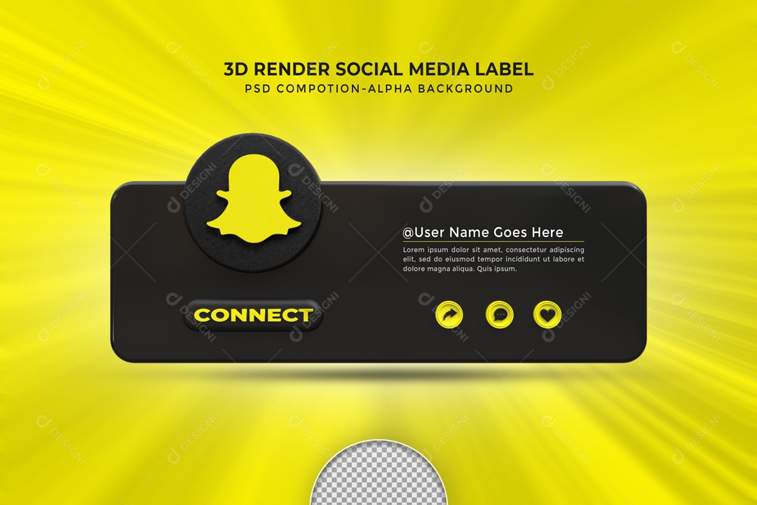 Placa De Conecte-se SnapChat Elemento 3D PSD