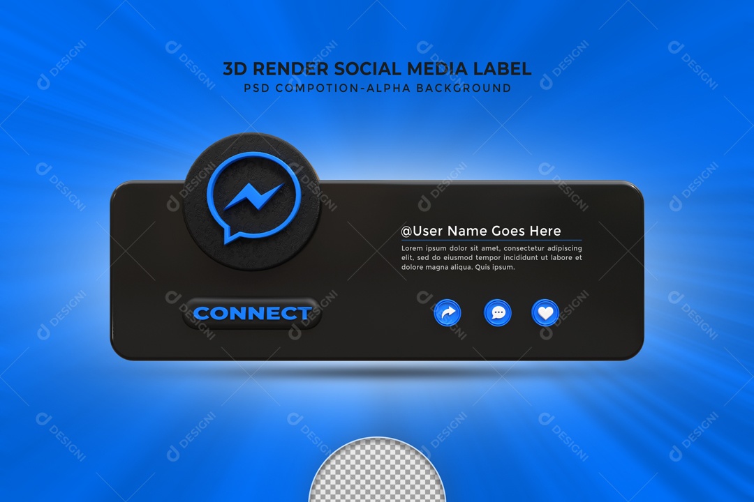 Placa De Conecte-se Messenger Elemento 3D PSD