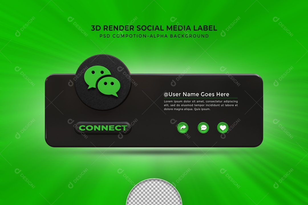 Placa De Conecte-se WeChat Elemento 3D PSD