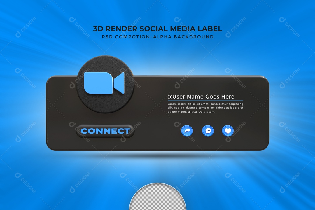 Placa De Conecte-se Zoom Elemento 3D PSD