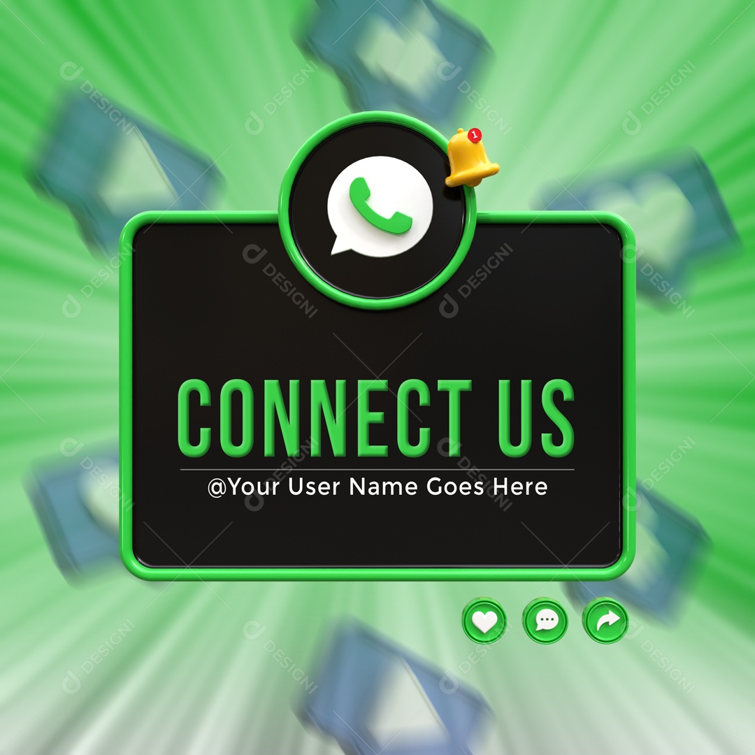 Placa De Conecte-se WhatsApp Elemento 3D PSD