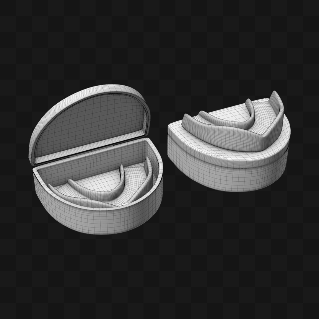 Caixa e Protetor Bucal Esportivo - Modelo 3D