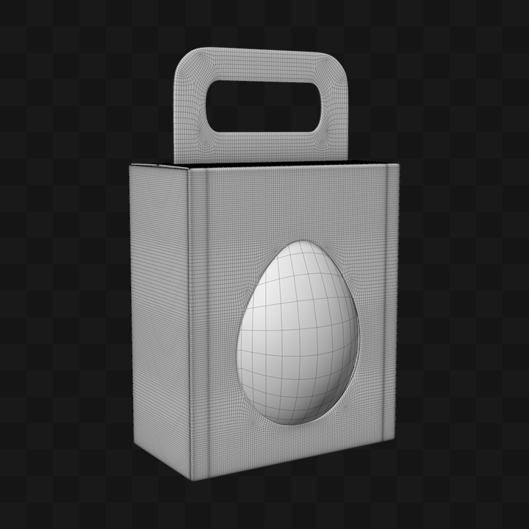 Caixa Ovo Exposto - Modelo 3D