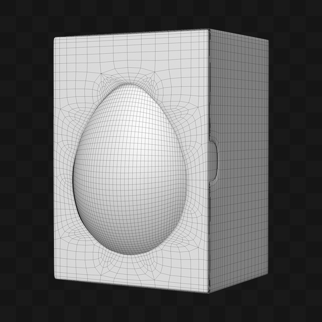 Caixa Ovo Exposto - Modelo 3D