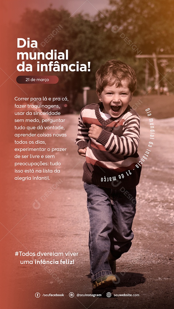 Story World Children's Day March 21st Social Media PSD Editable