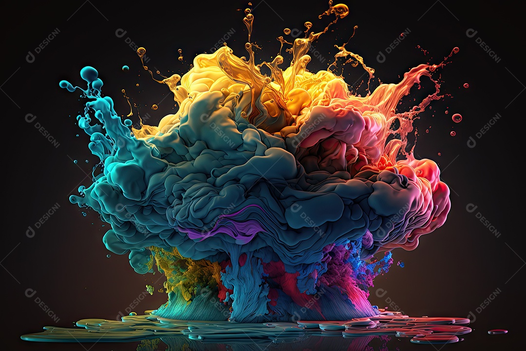 Explosão de águas coloridas