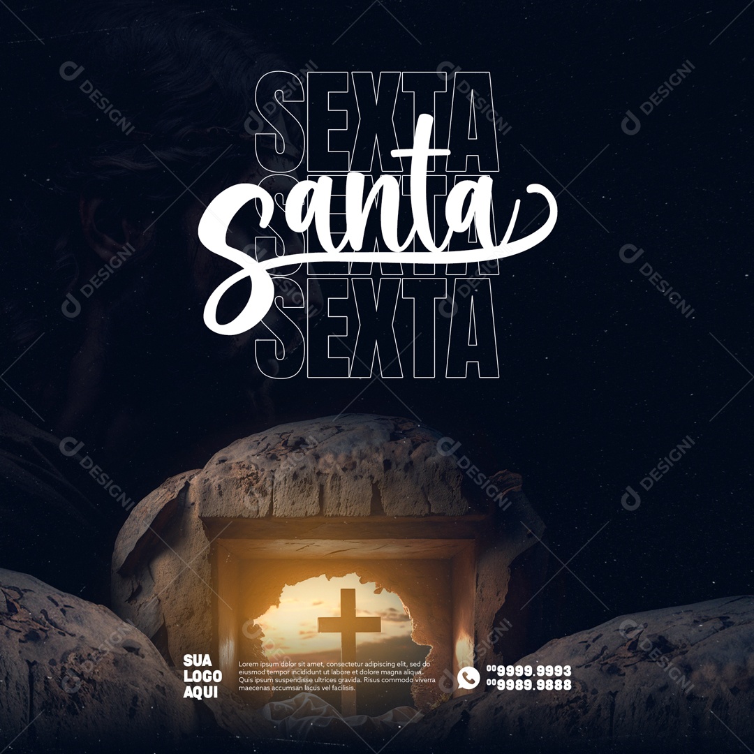 Sexta Feira Santa Cristo Vive Social Media PSD Editável