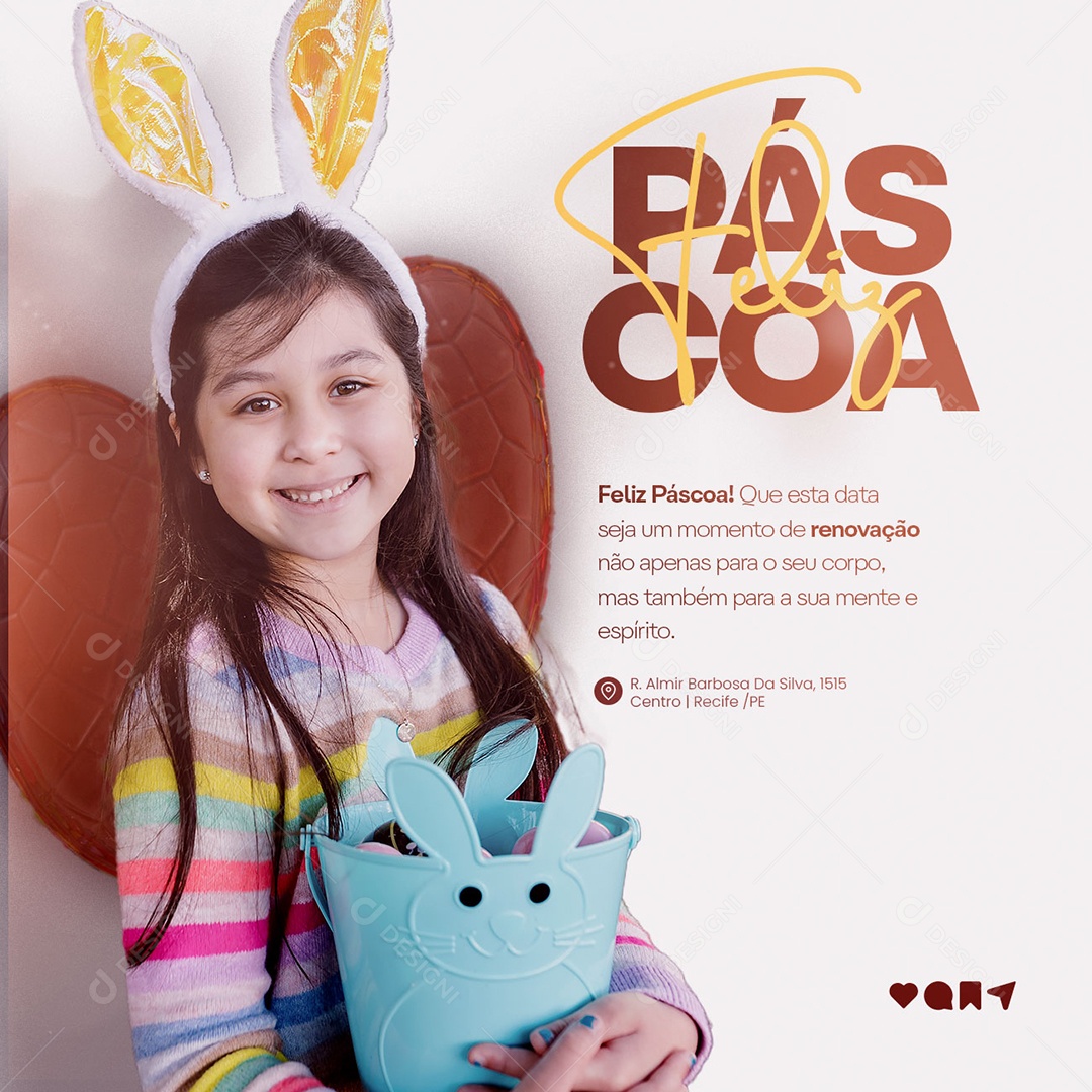 Que Esta Data Seja Um Momento De Renovação Feliz Páscoa Social Media PSD Editável