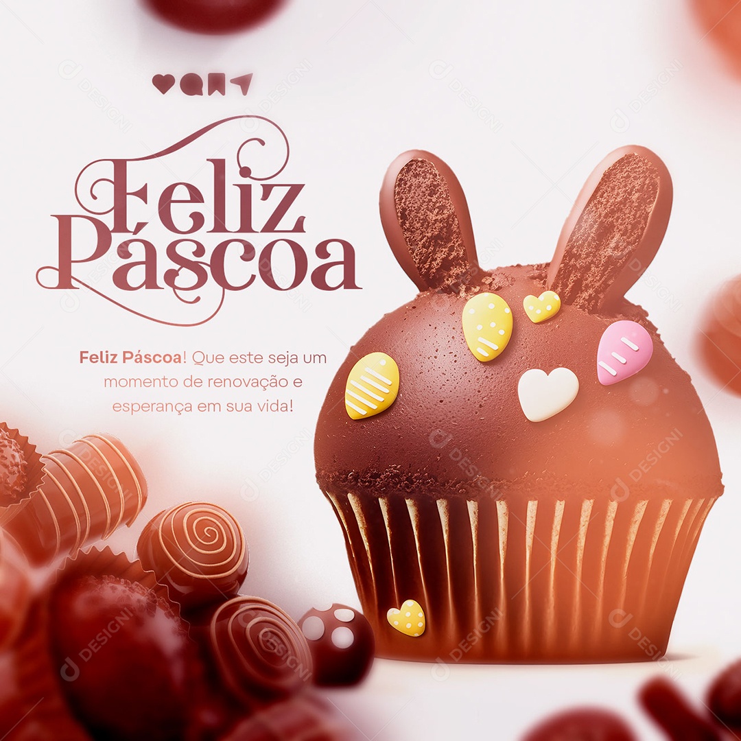 Feliz Páscoa Que Este Seja Um Momento De Renovação Social Media PSD Editável