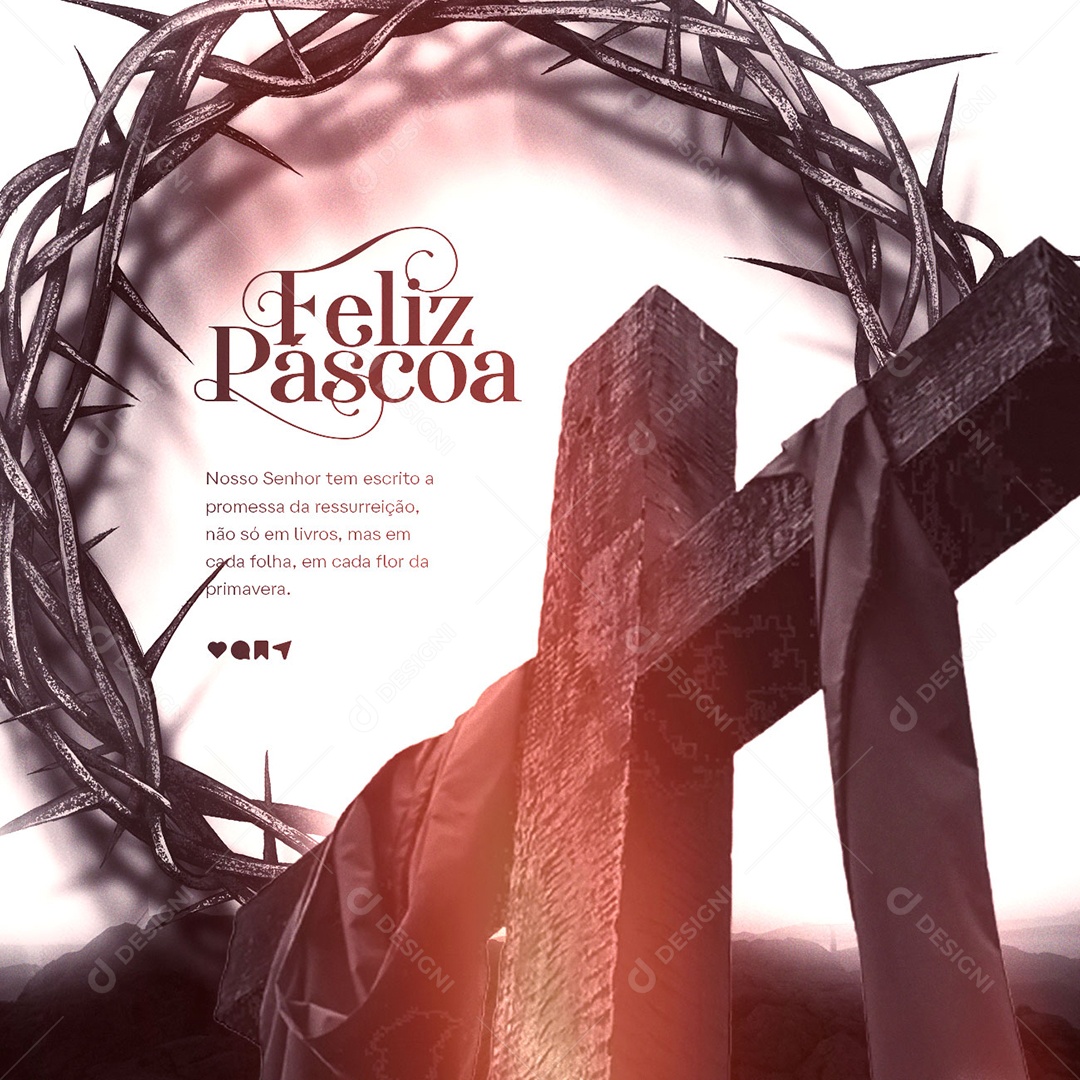 Nosso Senhor Tem Escrito A Promessa Da Ressureição Feliz Páscoa Social Media PSD Editável