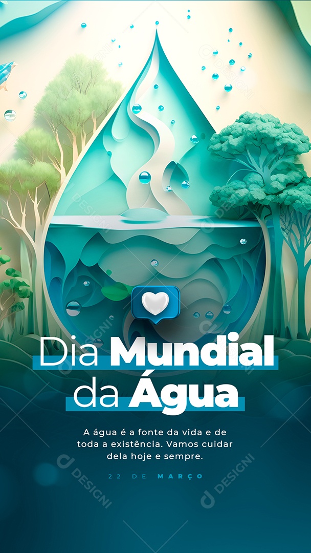 Story A Água é a Fonte Da Vida e Um Bem Essencial Para Todos Dia Mundial da Água Social Media PSD Editável