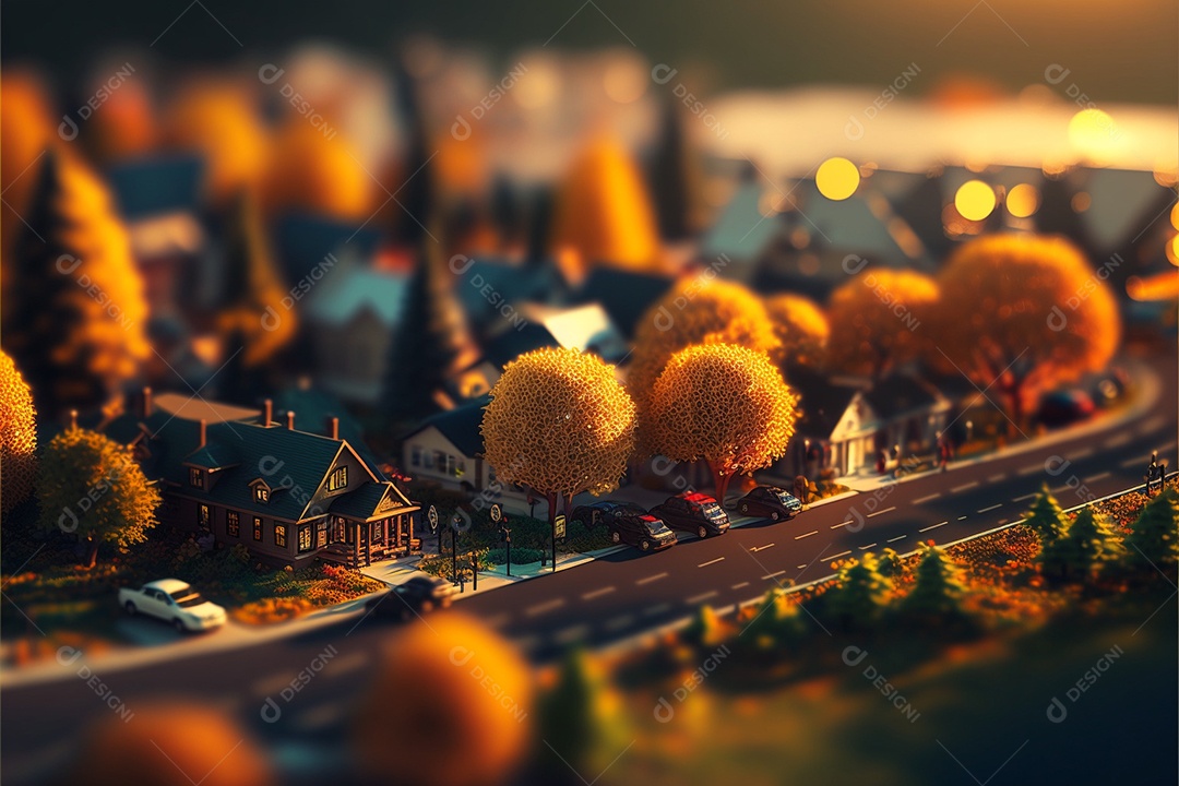 Vista aérea de cidade casas prédios