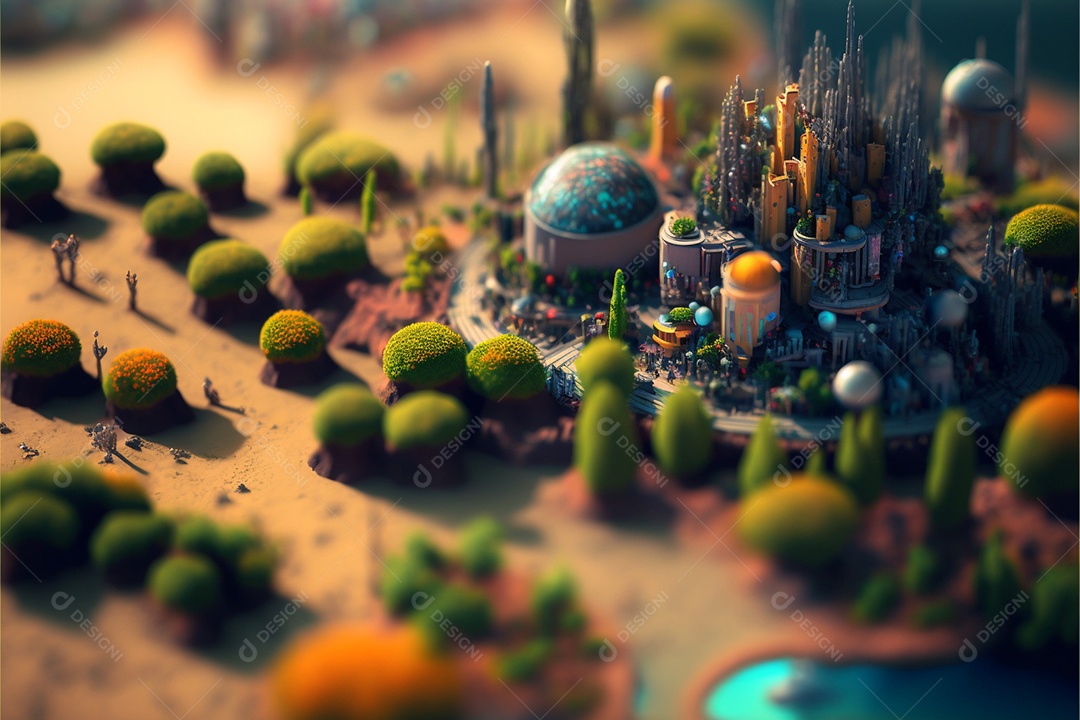 Vista aérea de cidade casas prédios