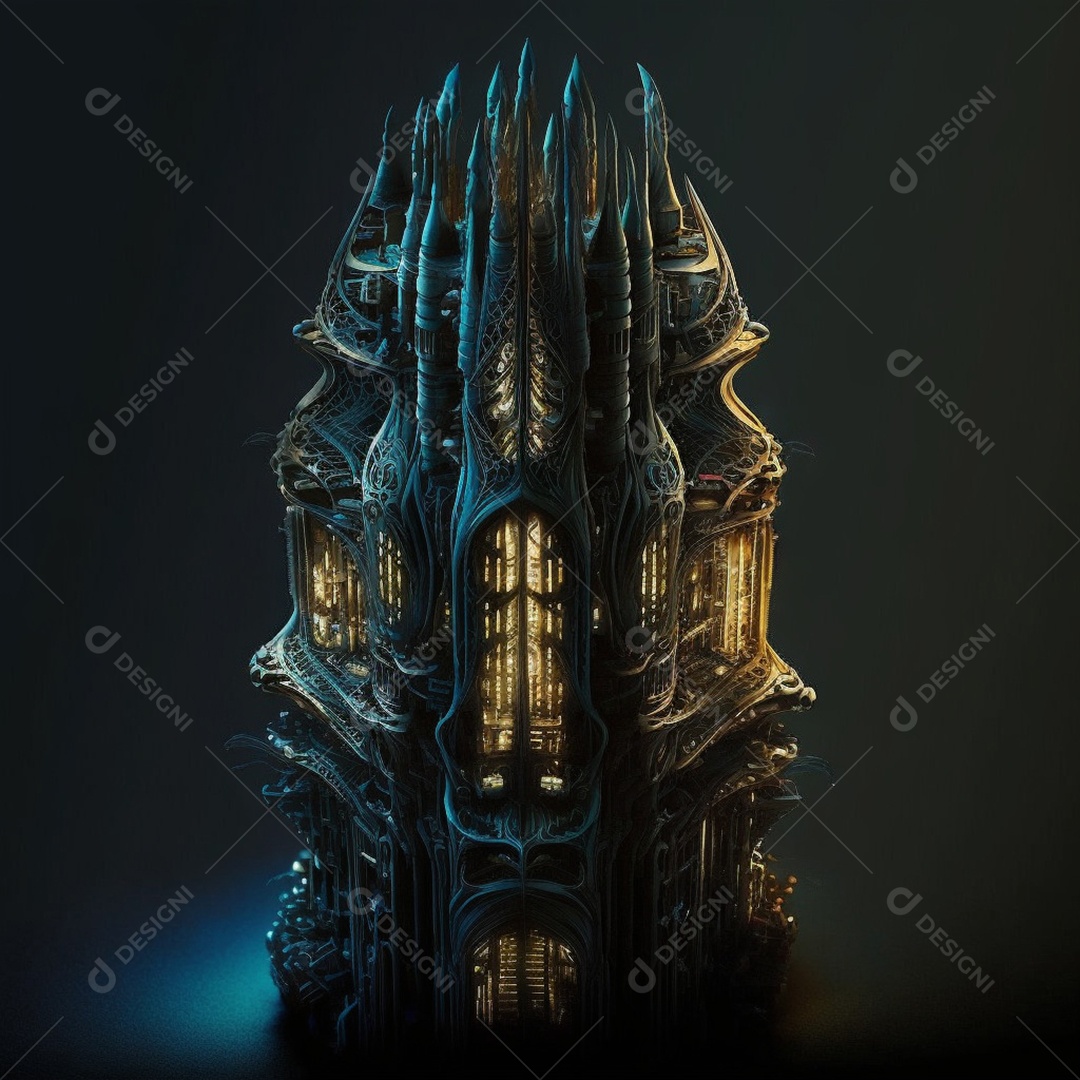 Arranha-céu bioluminescente biomecânico HeavyTony