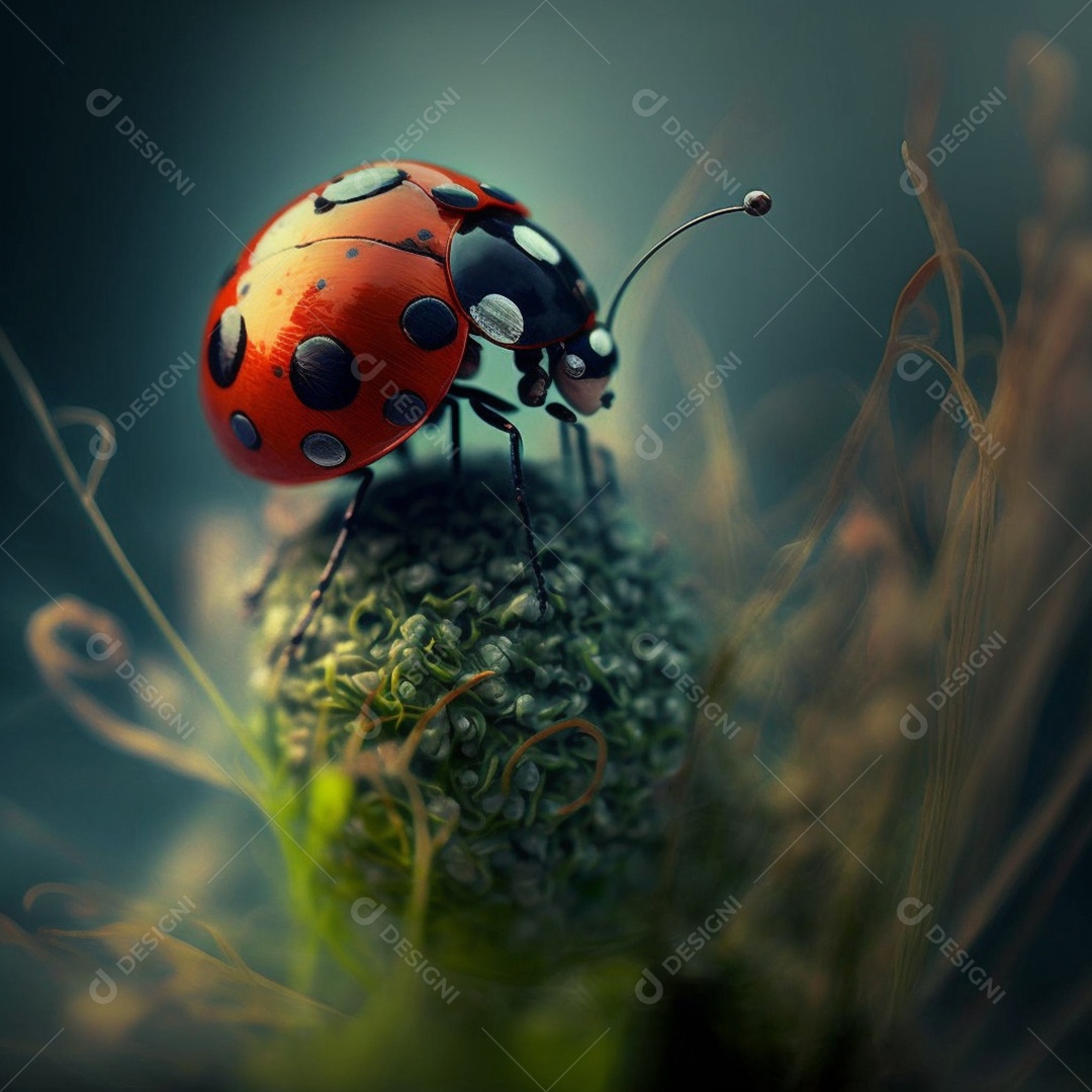 Joaninha Inseto sobre floresta