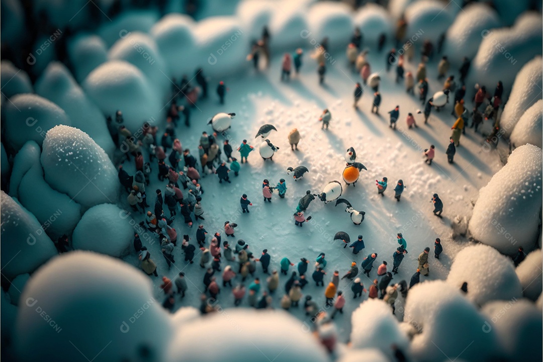 kokolores ângulo amplo de mudança de inclinação visão aérea de uma bola de neve