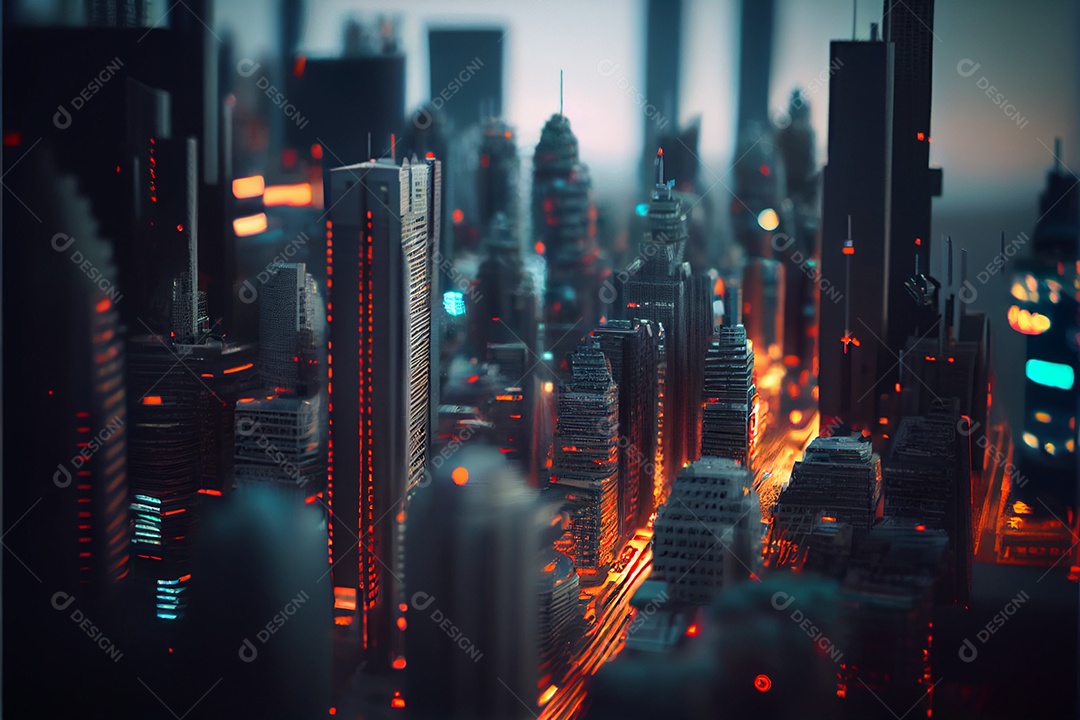 Vista aérea de cidade casas prédios