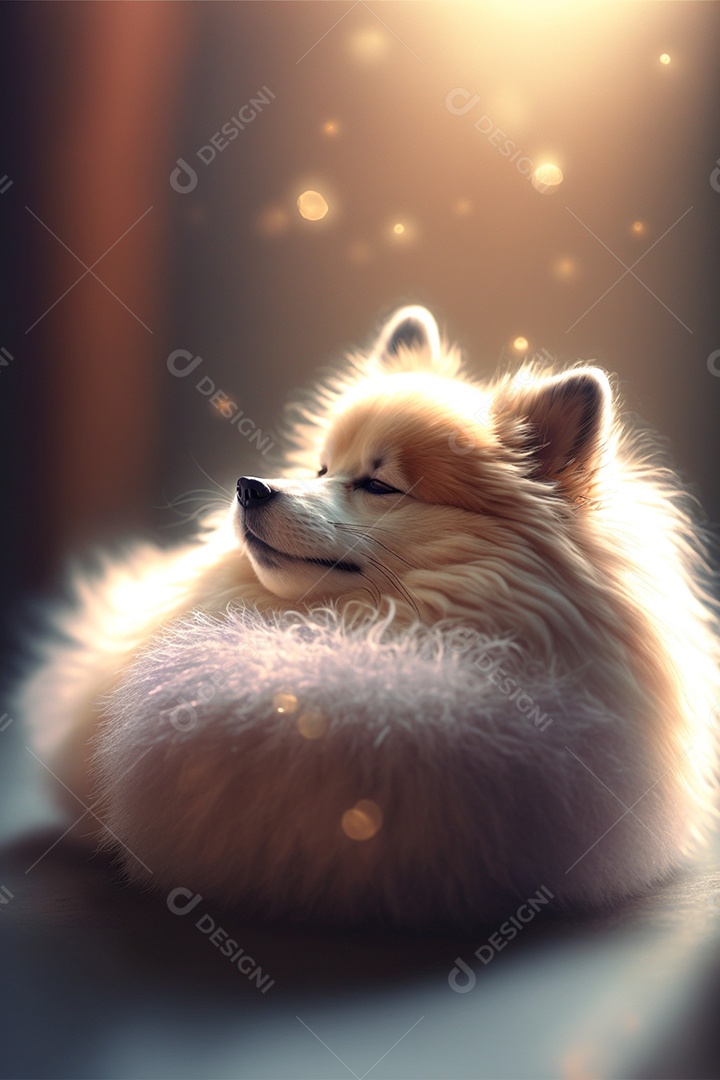 Cachorro sobre fundo desfocado