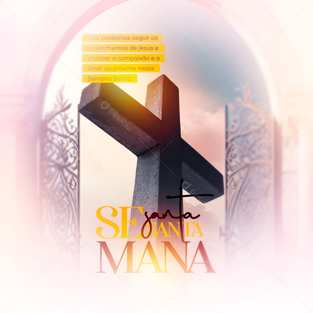 Que Possamos Seguir Os Ensinamentos De Jesus Feliz Páscoa Social Media PSD Editável