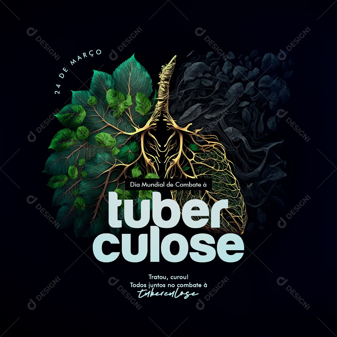 Tratou Curou Todos Juntos No Combate À Turbeculose Dia Mundial de Combate à Tuberculose Social Media PSD Editável