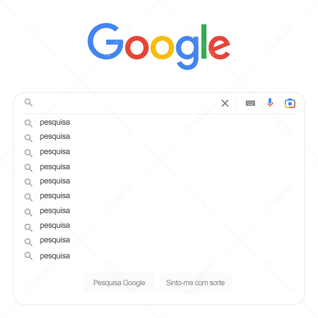 Barra de Pesquisa do Google Social Media PSD Editável