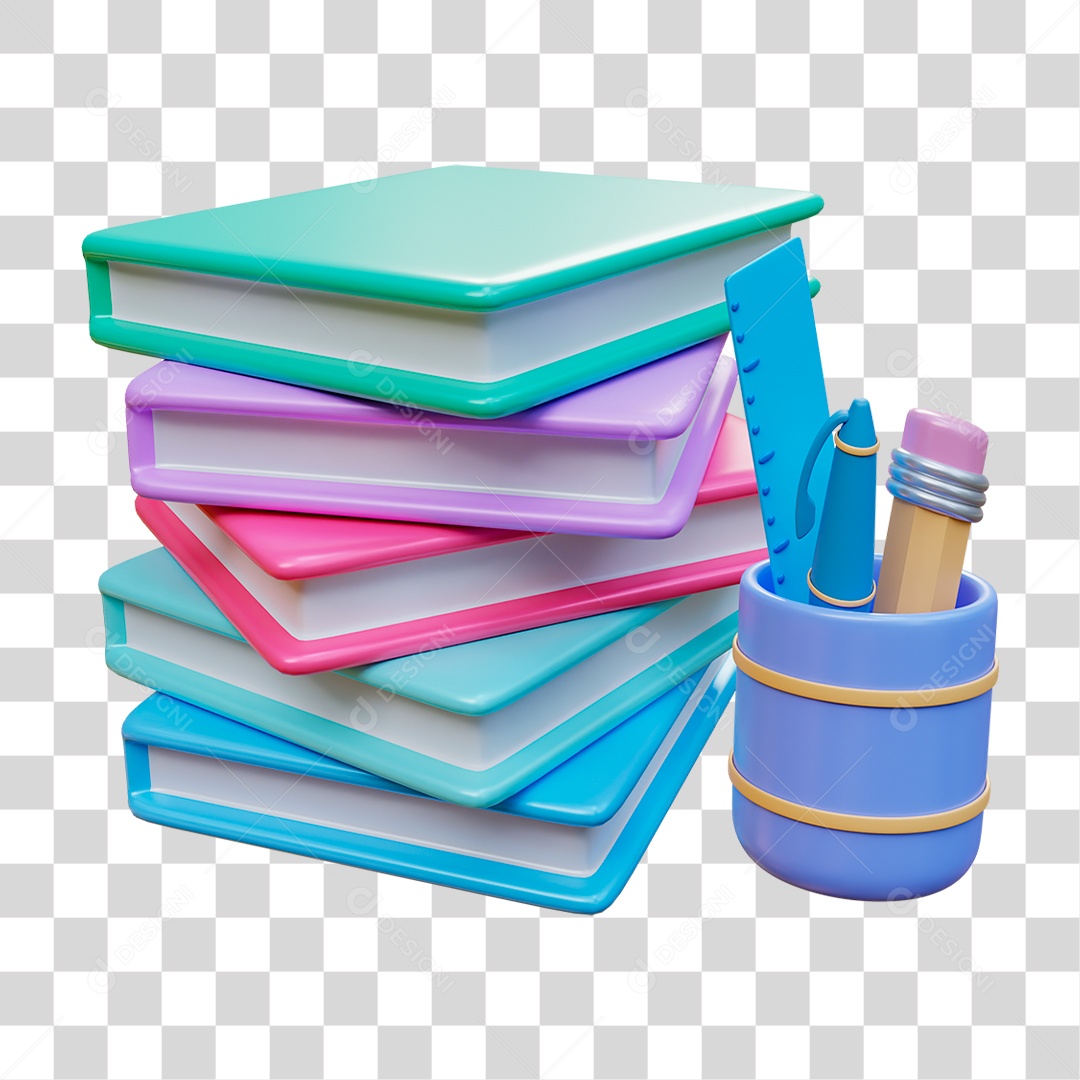 Material Escolar PNG Transparente