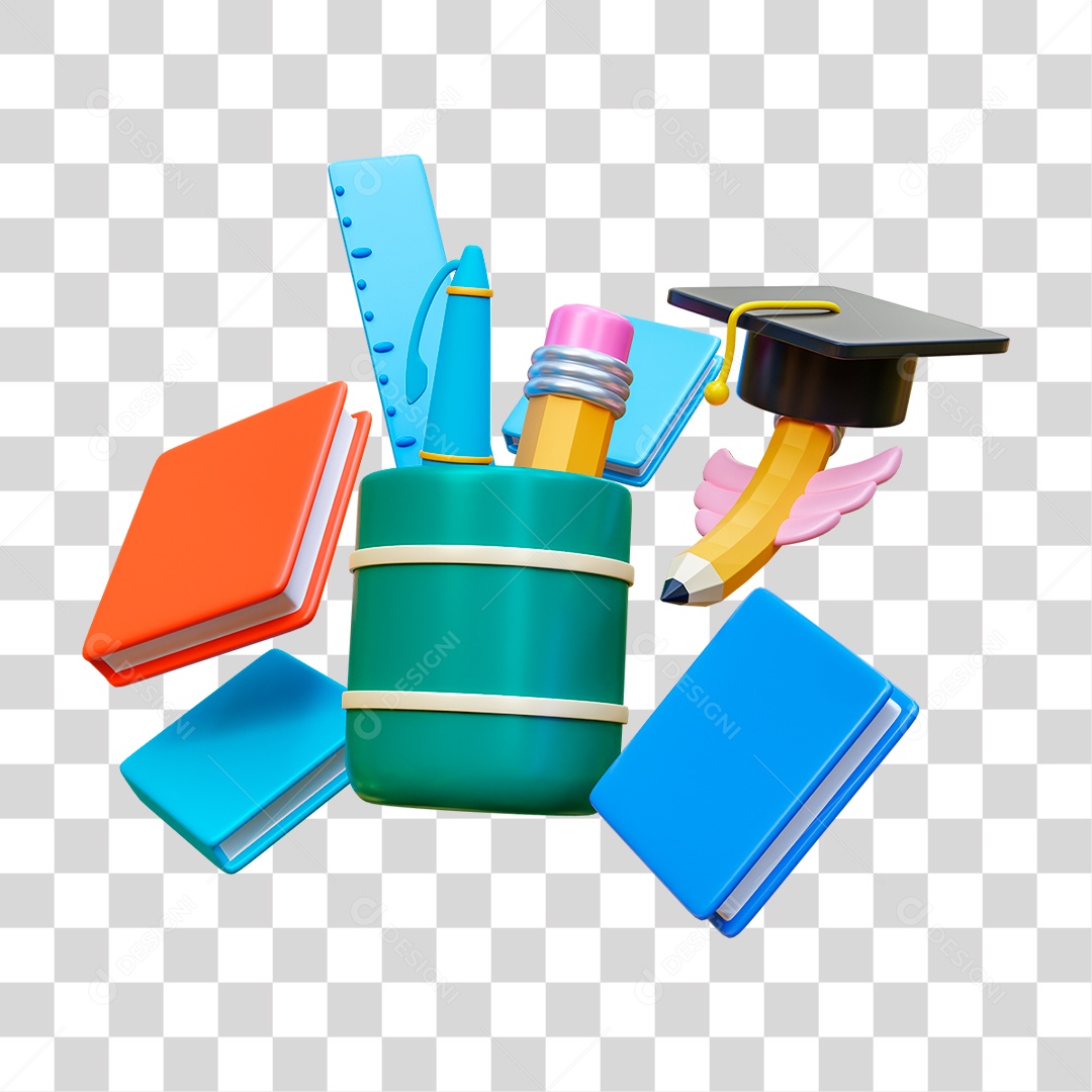 Material Escolar PNG Transparente