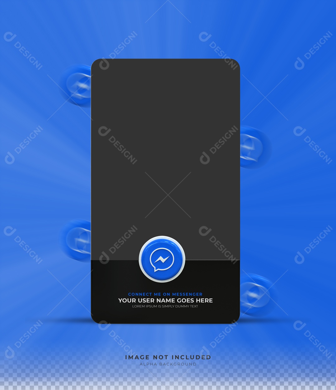 Tela Com Ícone De Messenger Elemento 3D PSD