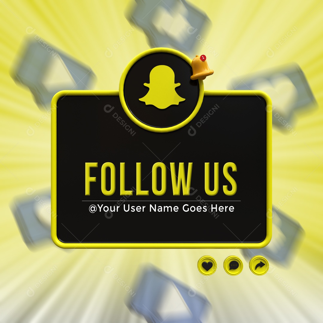 Placa De Seguir SnapChat Elemento 3D PSD