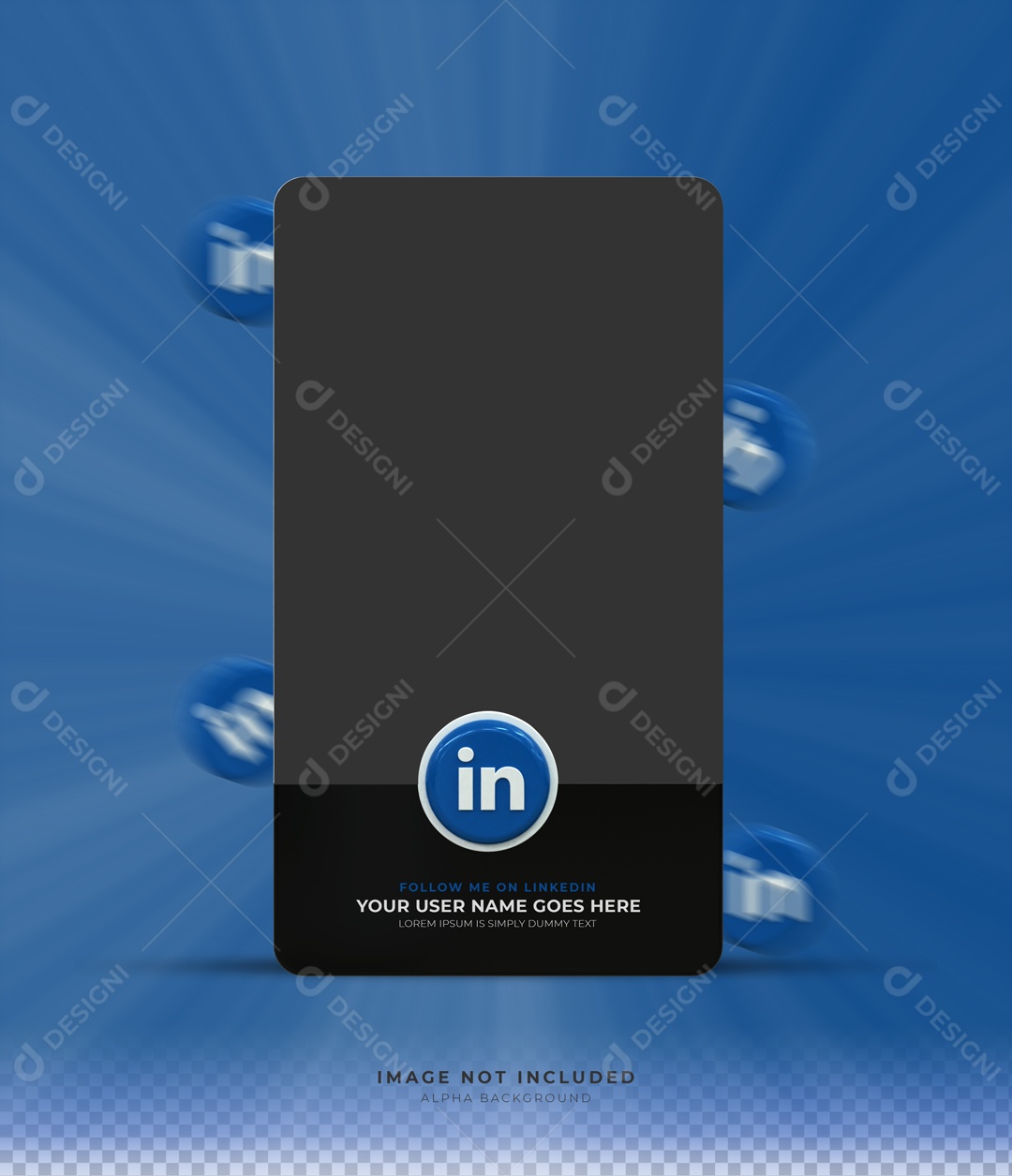 Tela LinkedIn Coloque Seu Nome Elemento 3D PSD