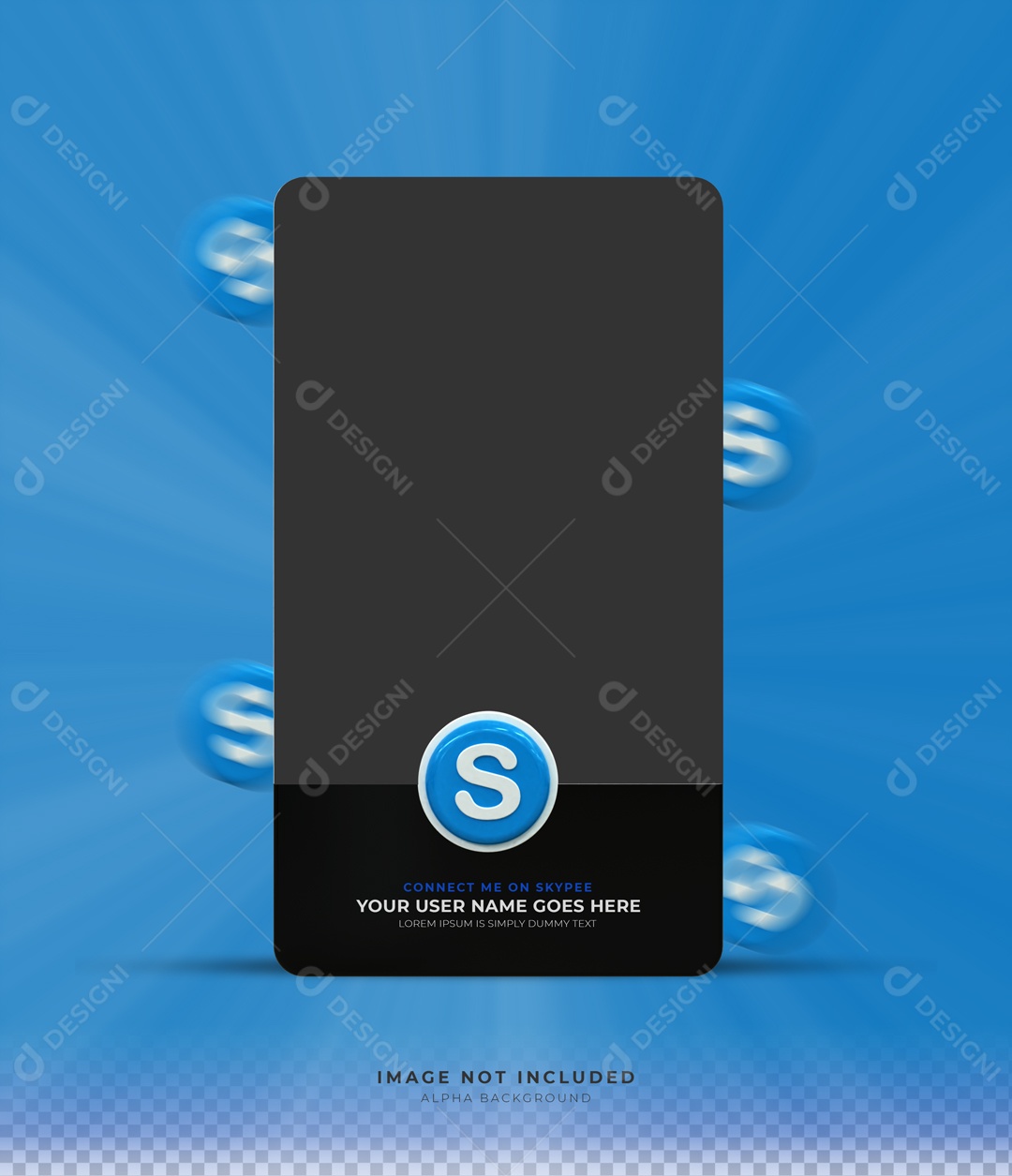 Tela Skype Coloque Seu Nome Elemento 3D PSD