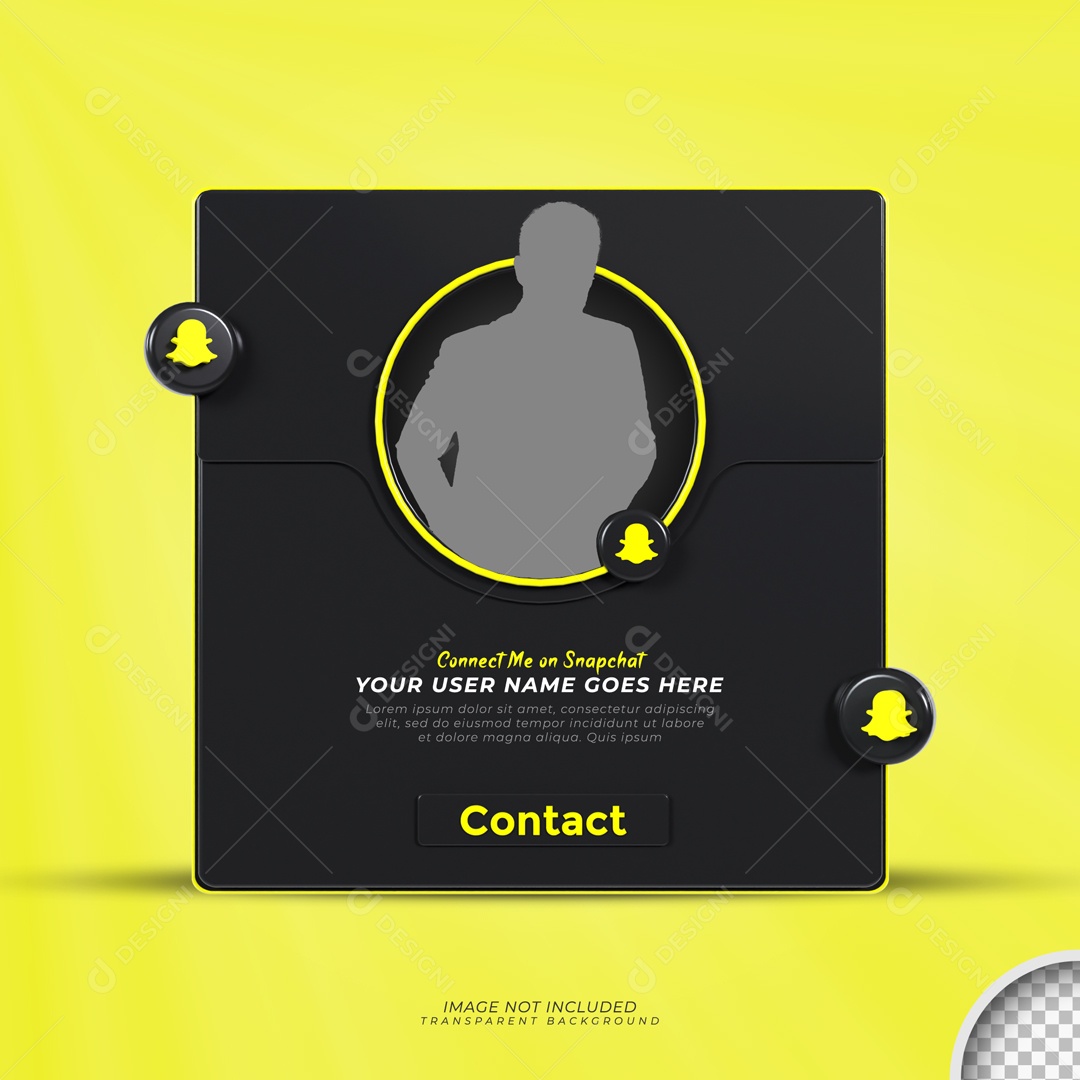 Perfil De Moldura SnapChat Contato Elemento 3D PSD