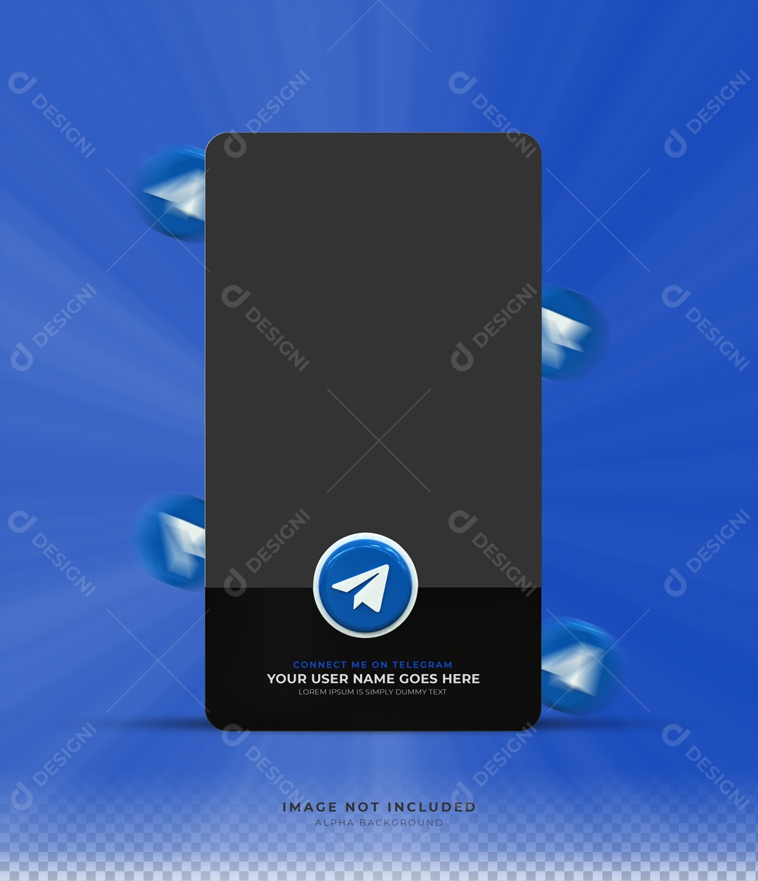 Tela Com Ícone De Telegram Elemento 3D PSD