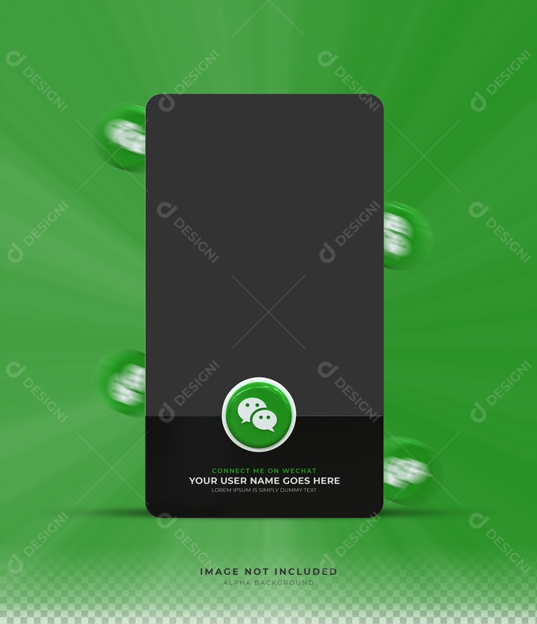 Tela Com Ícone De WeChat Elemento 3D PSD
