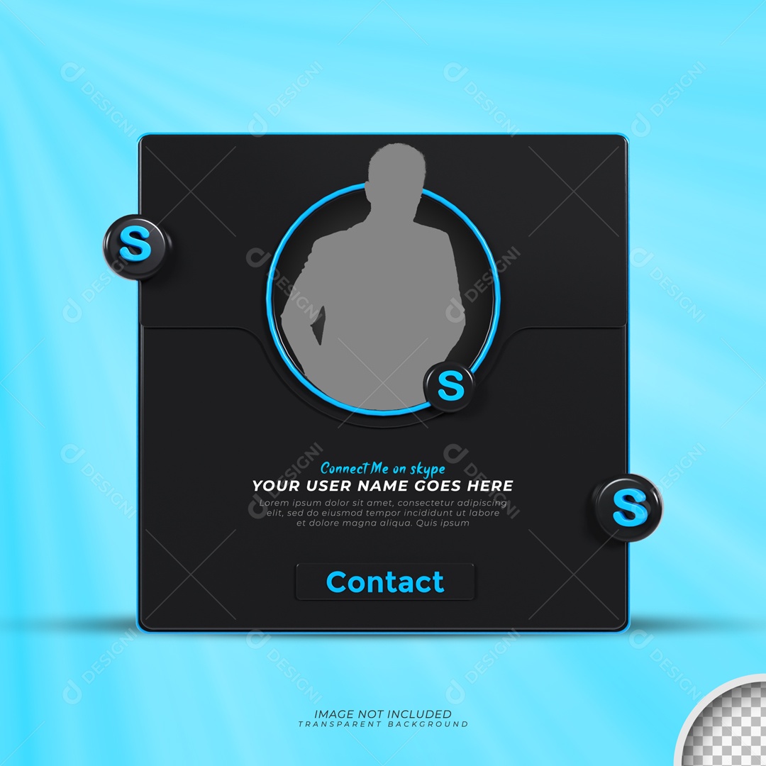 Perfil De Moldura Skype Contato Elemento 3D PSD