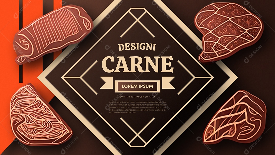 Layout Designi Carne AI + EPS Editável