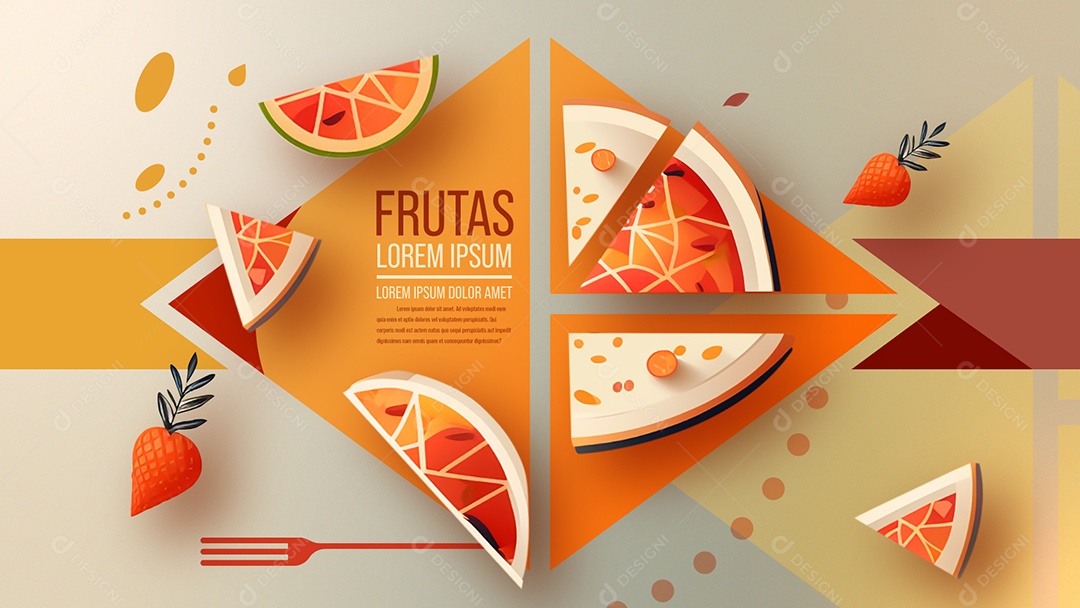Layout Frutas AI + EPS Editável