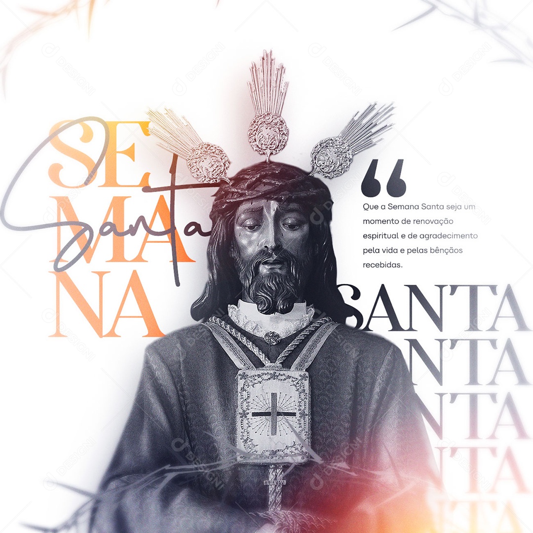 Que A Semana Santa Seja Um Momento De Renovação Espiritual Social Media PSD Editável