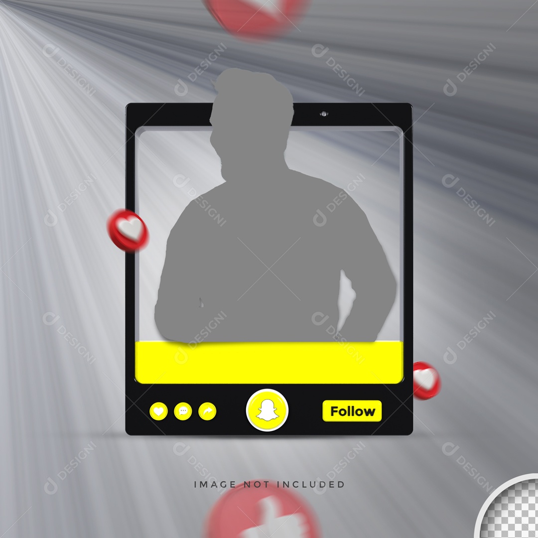 Perfil De Moldura SnapChat Seguir Elemento 3D PSD
