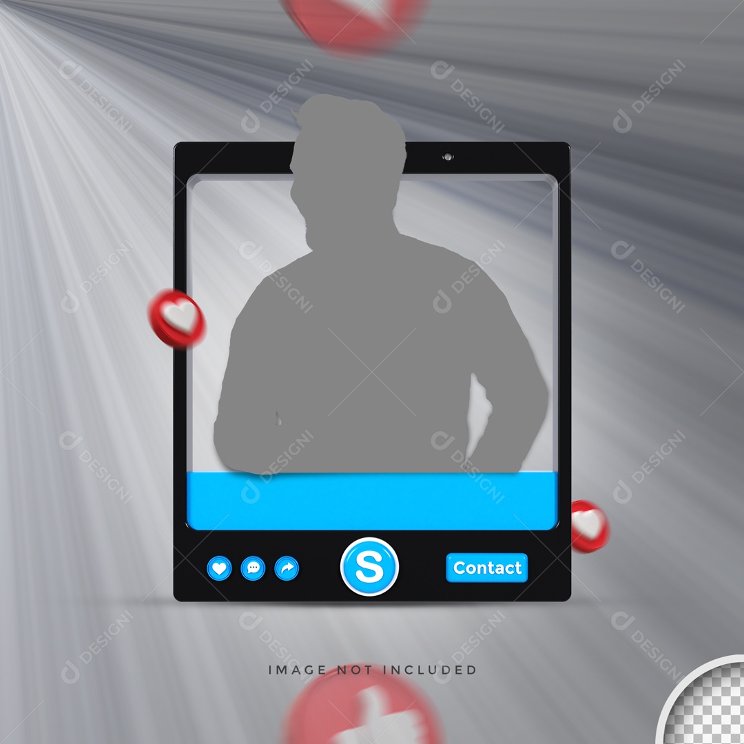 Perfil De Moldura Skype Contato Elemento 3D PSD