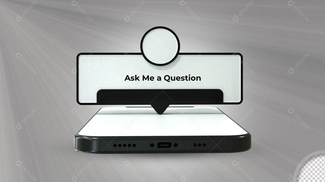 Notificação De Caixa De Pergunta Elemento 3D Para Composição PSD