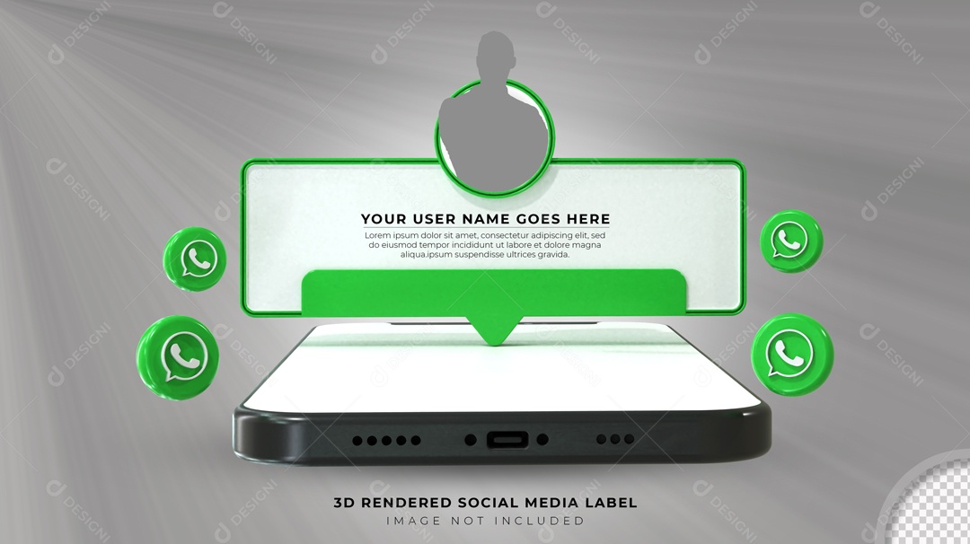 Notificação De Perfil WhatsApp Elemento 3D Para Composição PSD