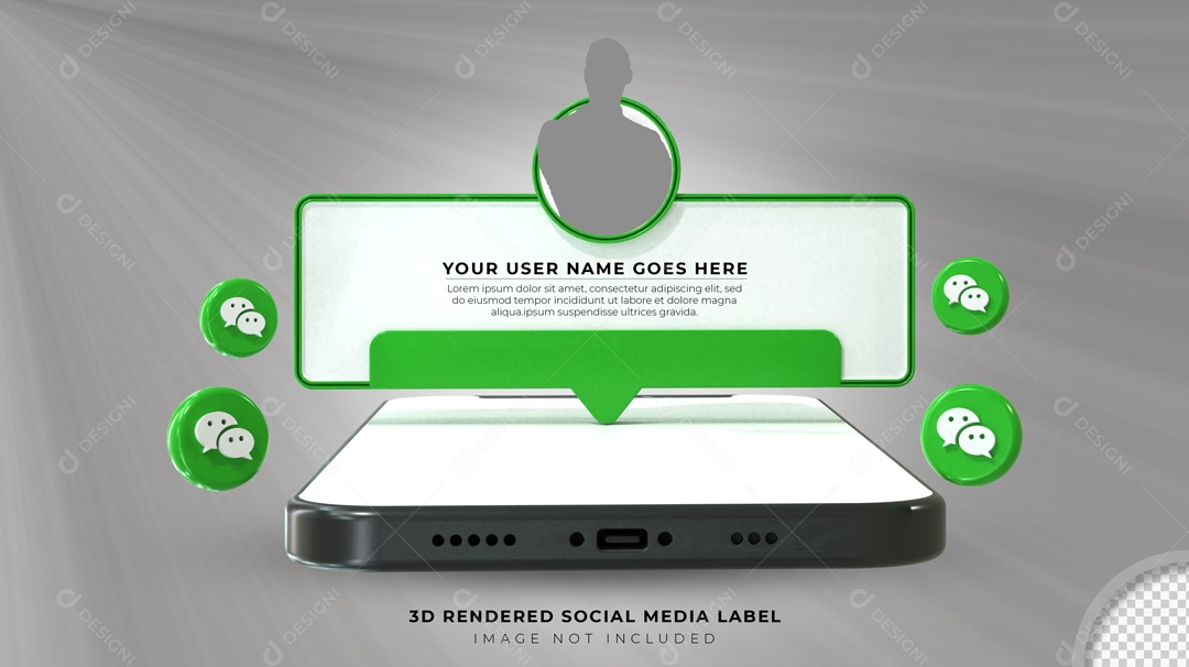 Notificação De Perfil WeChat Elemento 3D Para Composição PSD