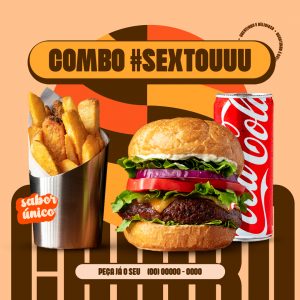 Combo #Sextouuu Hamburgueria Social Media PSD Editável