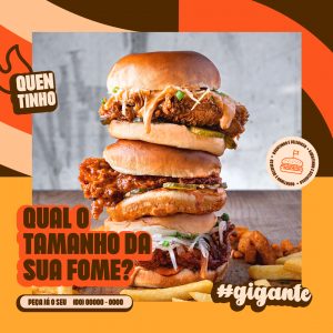 Qual O Tamanho Da Sua Fome #Gigante Hamburgueria Social Media PSD Editável