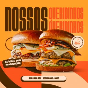 Nossos Queridinhos Aprecie Sem Moderação Hamburgueria Social Media PSD Editável