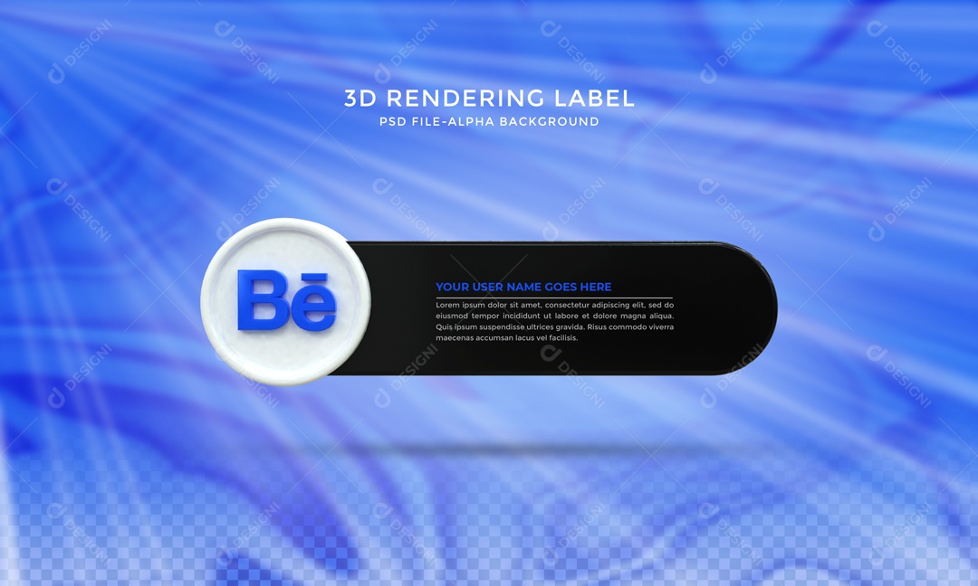 Placa De Nome Behance Elemento 3D PSD